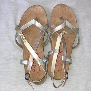Blowfish size 4 youth  Silver gold and copper tone  Strappy Sandals